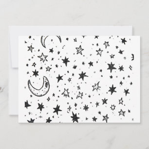 Convites Hand Drawn Celestial Night Sky Pattern