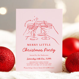 Convites Hand Drawn Christmas Cocktail Party Invitation