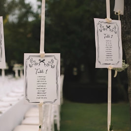Convites Hand drawn Funky Doodle Wedding Table Seating