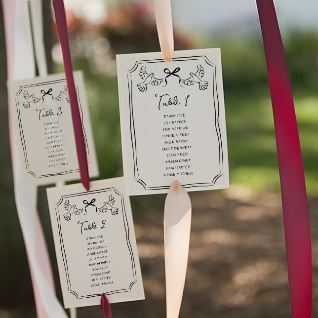 Convites Hand drawn Funky Doodle Wedding Table Seating (Criador carregado)