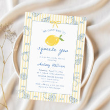 Hand Drawn Lemon Baby Shower Invitation Invitation