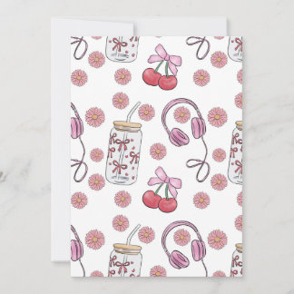 Convites Hand-drawn Pink Girly Elements Seamless Pattern