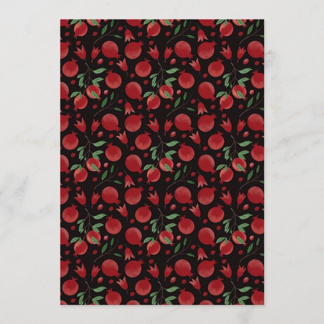 Convites Hand-drawn Pomegranate Fruits Seamless Pattern (Frente)