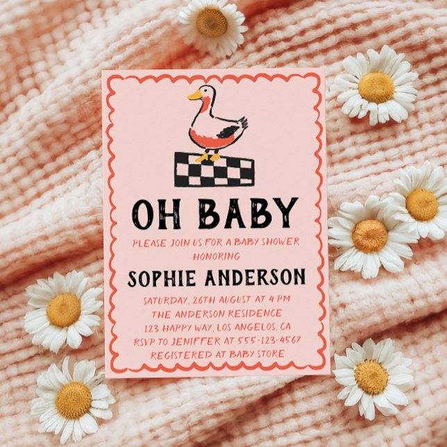 Convites Hand Drawn Rustic Goose Oh Baby Shower (Criador carregado)