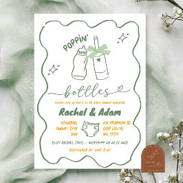 Convites Hand Drawn Sage Green Poppin Bottles Baby Shower