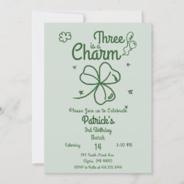 Convites Hand Drawn Shamrock Any Age Birthday