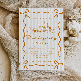 Convites Hand Drawn Thanksgiving Dinner Invitation