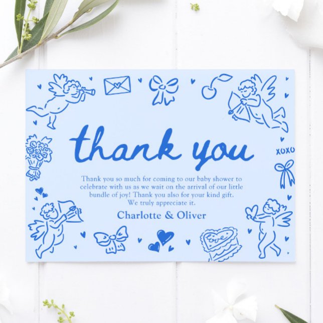 Convites Hand Drawn Valentine Sweetheart Thank you card (Hand Drawn Valentine Sweetheart Thank you card)