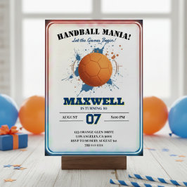 Convites Handball Mania Birthday Invitation