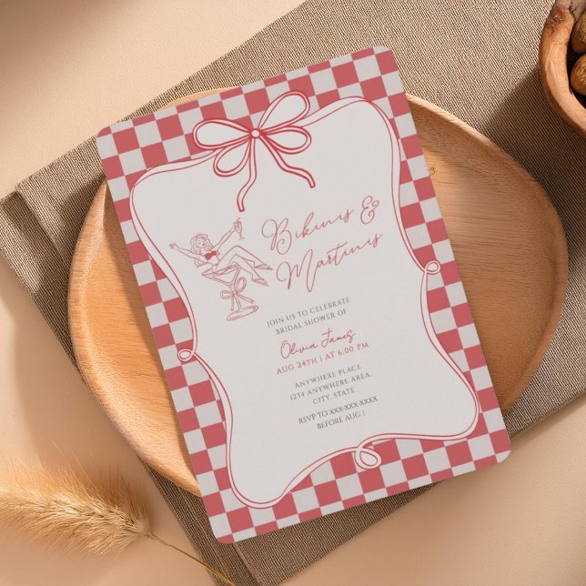 Convites Handrawn, Bikinis and martinis bridal shower (Criador carregado)