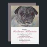 CONVITES HANDSOME PUG DESEJA FELIZ ANIVERSÁRIO<br><div class="desc">Este doce e bonito Pug Puppy dá-lhe as boas-vindas a uma Festa de aniversário divertida para si e para o seu, quer seja para adultos ou crianças. Um convite único para aniversários de qualquer idade! - imagem do criador da pintura de aquarela original. Todo o convite pode ser personalizado ou...</div>