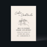 Convites Handwritten Cocktail Doodle 30th Birthday Party<br><div class="desc">This modern birthday invitation features a simple “Cake and Cocktails” headline with a hand drawn martini toast illustration for a relaxed celebration vibe. The clean neutral layout feels fun, stylish, and perfect for an adult birthday gathering with friends. It’s ideal for milestone celebrations like a 30th birthday cocktail party with...</div>