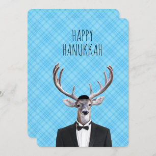 Convites Hanukkah Deer com Tux e Yarmulke