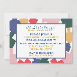 Convites Hanukkah Invitation Modern Dreidels