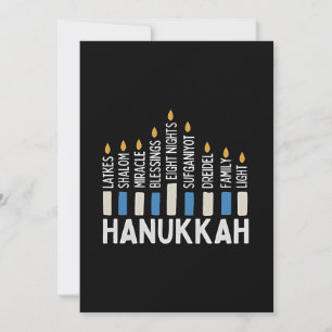 Convites Hanukkah Jewish Holiday Menorah Jew