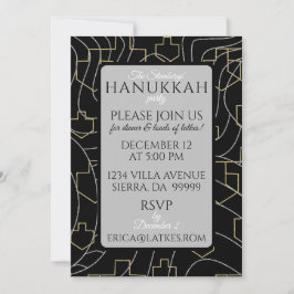 Convites Hanukkah Silver Dourada Design