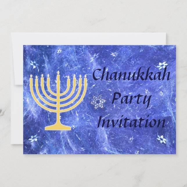 Convites Hanukkah Snowstorm Menorah (Frente)