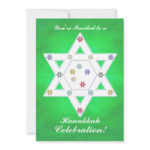 Hanukkah Star e Snowflakes Celebram Verde