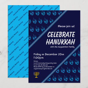 Convites HANUKKAH, UM CELEBRADO Personalizado de DREIDEL Az