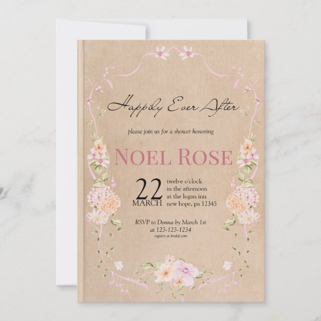 Convites Happily Ever After Bridal Shower invitation (Frente)