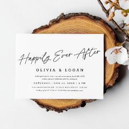 Convites Happily Ever After Modern Script Wedding Elopement