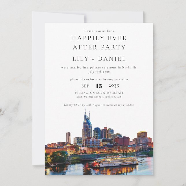 Convites Happily Ever After Nashville Wedding (Frente)