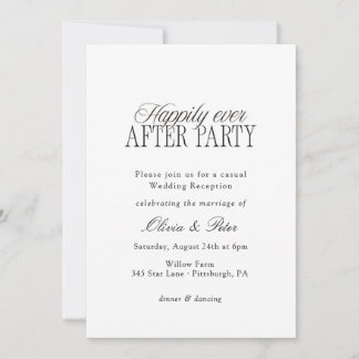 Convites Happily Ever After Party Wedding Reception