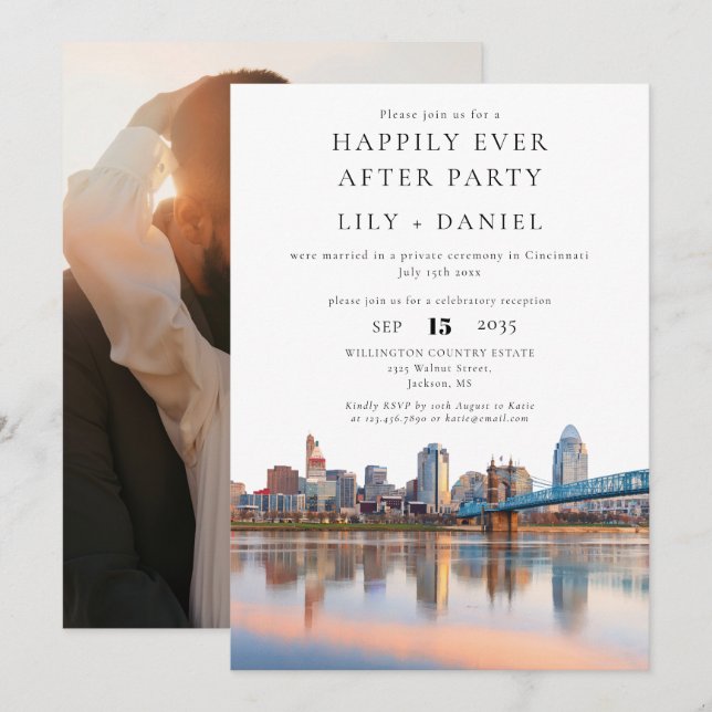 Convites Happily Ever After Photo Cincinnati Wedding (Frente/Verso)