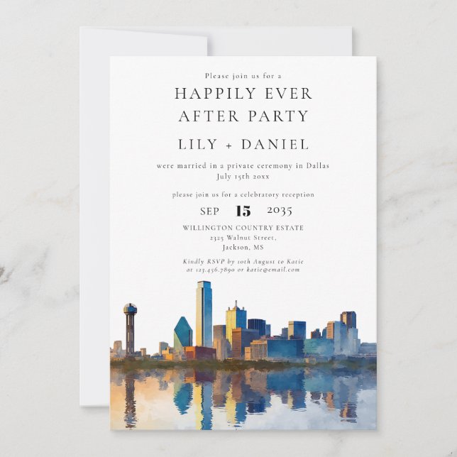 Convites Happily Ever After Photo Dallas Wedding (Frente)
