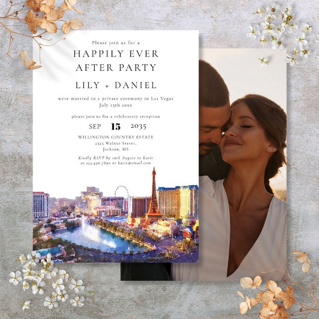 Convites Happily Ever After Photo Las Vegas Wedding (Happily Ever After Photo Las Vegas Wedding Invitation)
