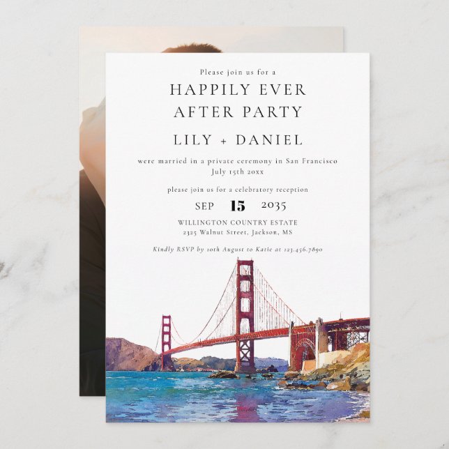 Convites Happily Ever After Photo San Francisco Wedding (Frente/Verso)
