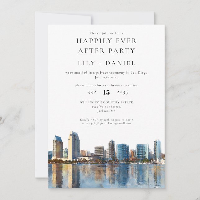Convites Happily Ever After San Diego Wedding (Frente)