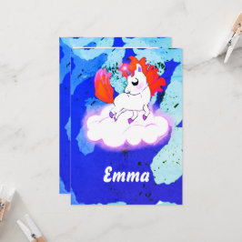 Convites Happiness cute magic unicorn