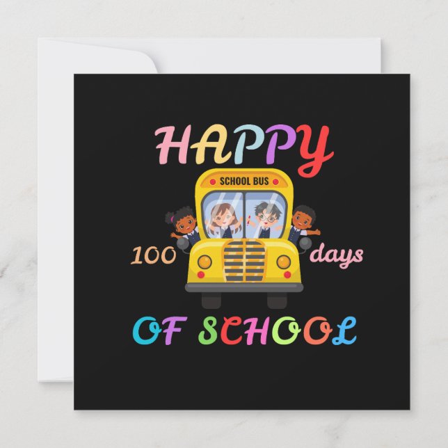 CONVITES HAPPY 100 DAYS OF SCHOOL, BACK TO SCHOOL (Verso)
