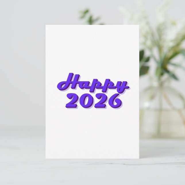 Convites Happy 2026 (Em pé/Frente)