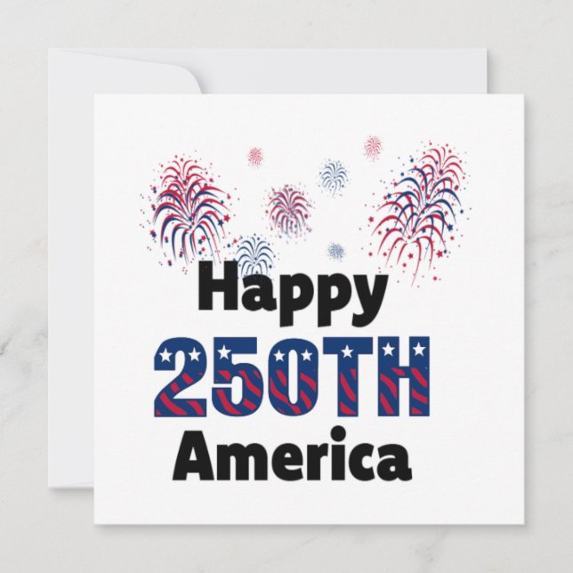 Convites Happy 250th America Patriotic 4th of July (Frente)