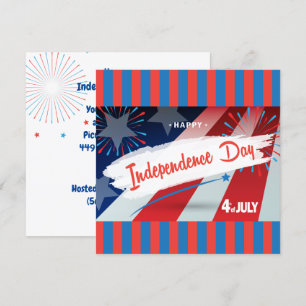 Convites Happy 4 de julho American Flag Personalize