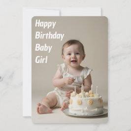 Convites Happy Birthday Baby Girl - Downloadable