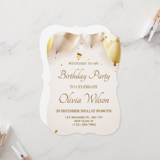 Convites Happy Birthday Balloon Invite – Bright & Cheerful