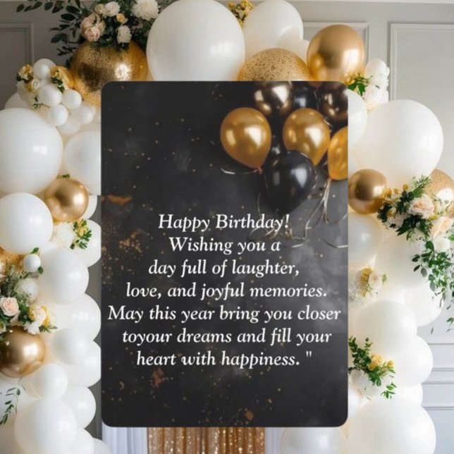 Convites  Happy Birthday Card - Joyful Wishes, Balloons & C (Criador carregado)
