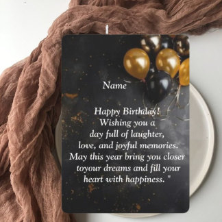 Convites  Happy Birthday Card - Joyful Wishes, Balloons & C