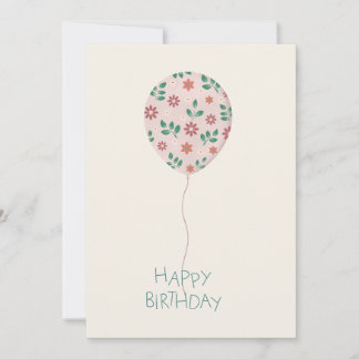 Convites Happy Birthday Card with handpainted Ballon
