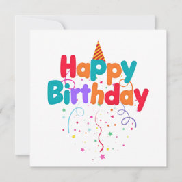 Convites Happy Birthday Confetti