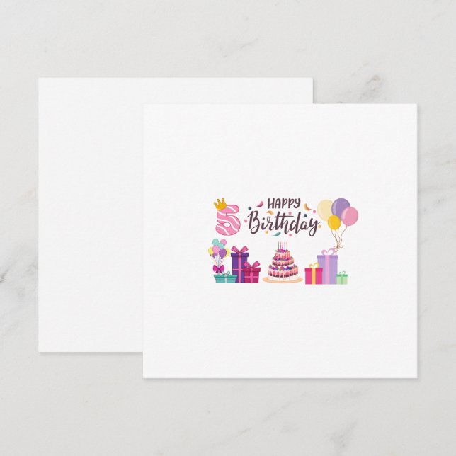 Convites Happy Birthday Editable Design  (Frente/Verso)