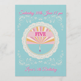 Convites Happy Birthday Fun Invitation Card, Blue RSVP