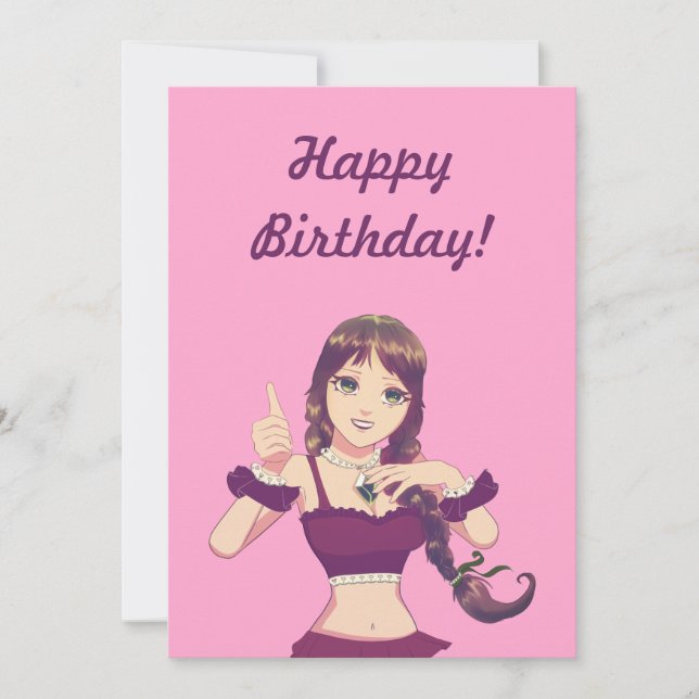 Convites Happy Birthday Girl Pink Party Invitation  (Frente)