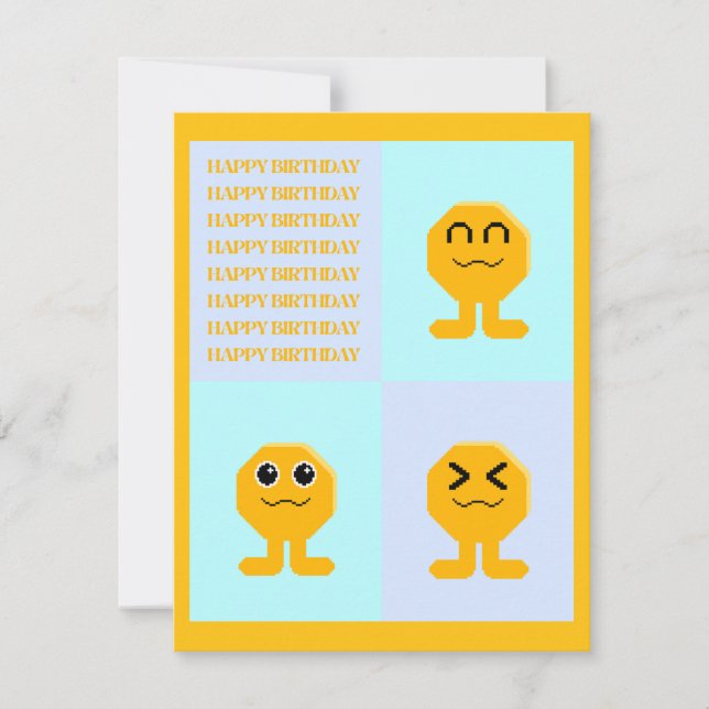 Convites Happy Birthday Octagon Popkin (Frente)