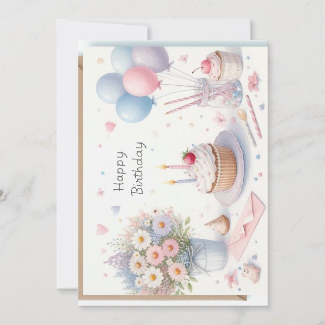 Convites Happy Birthday Personalize Custom card (Frente)