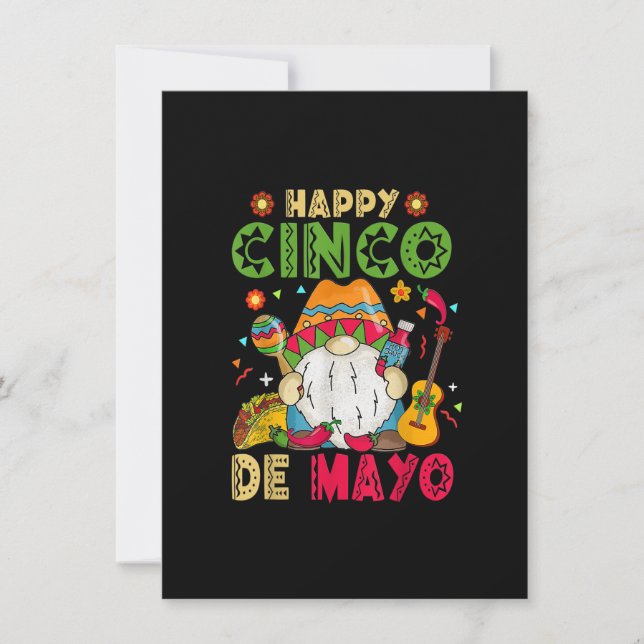 Convites Happy Cinco De Mayo Mexican Gnome Cinco De Mayo (Frente)
