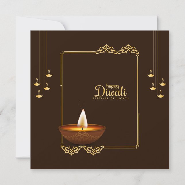 Convites Happy Diwali - Festival of Lights (Frente)